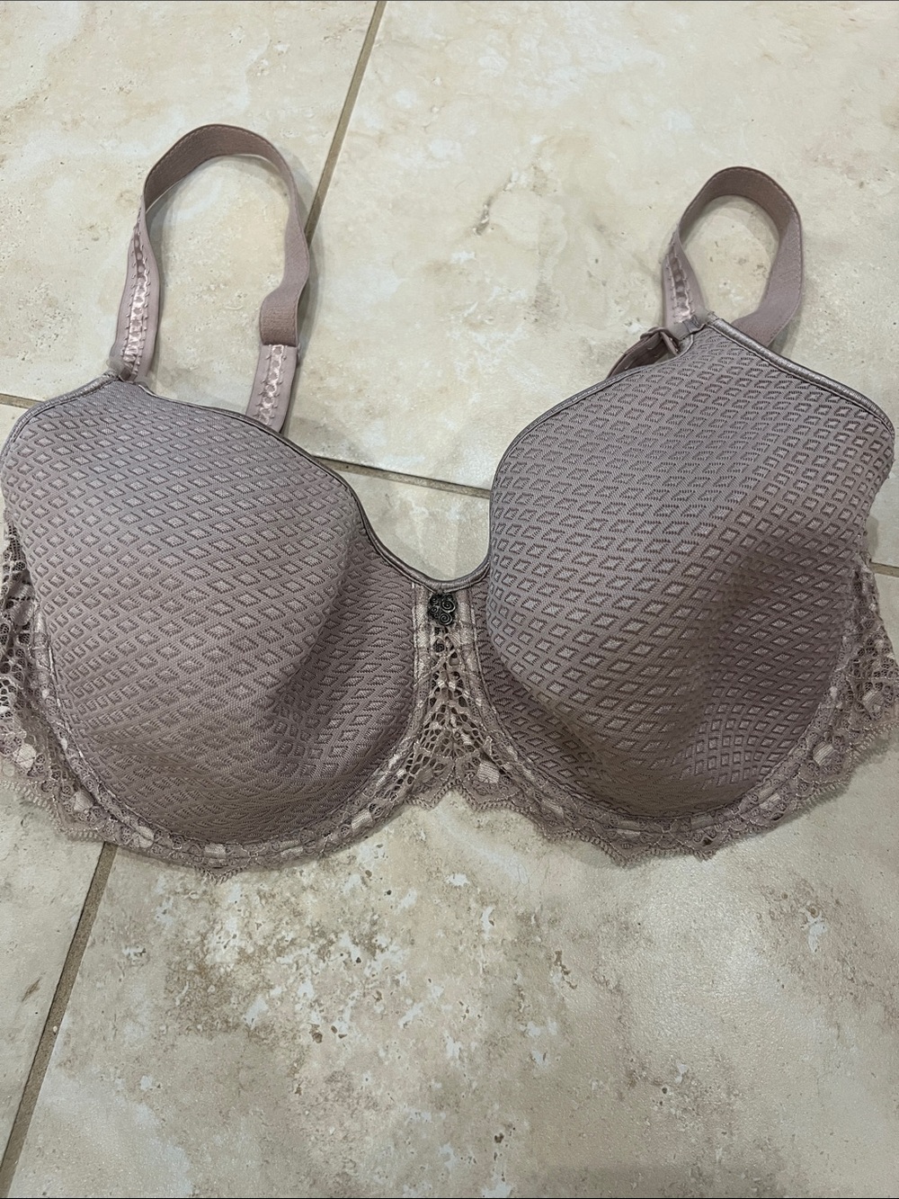 Mauve Lace-Trim Empreinte Bra size 36E